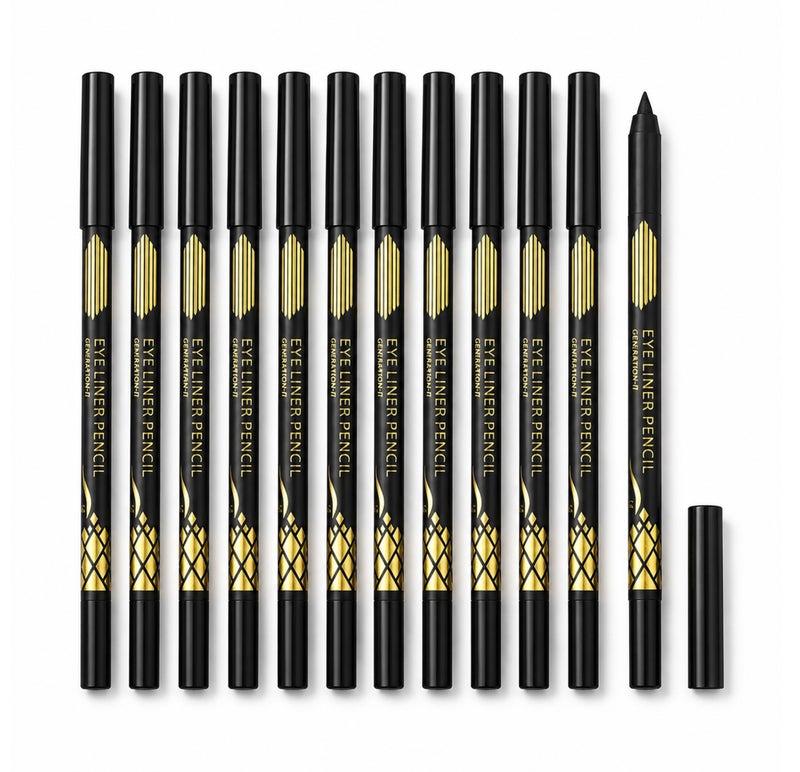 Me Now lack Eyeliner Pencil Set, 12 Pcs Waterproof Kohl Eye Liner Pencils for Defined Lash Lines, 1 g Each - Image 1