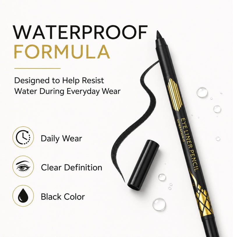 Me Now lack Eyeliner Pencil Set, 12 Pcs Waterproof Kohl Eye Liner Pencils for Defined Lash Lines, 1 g Each - Image 3