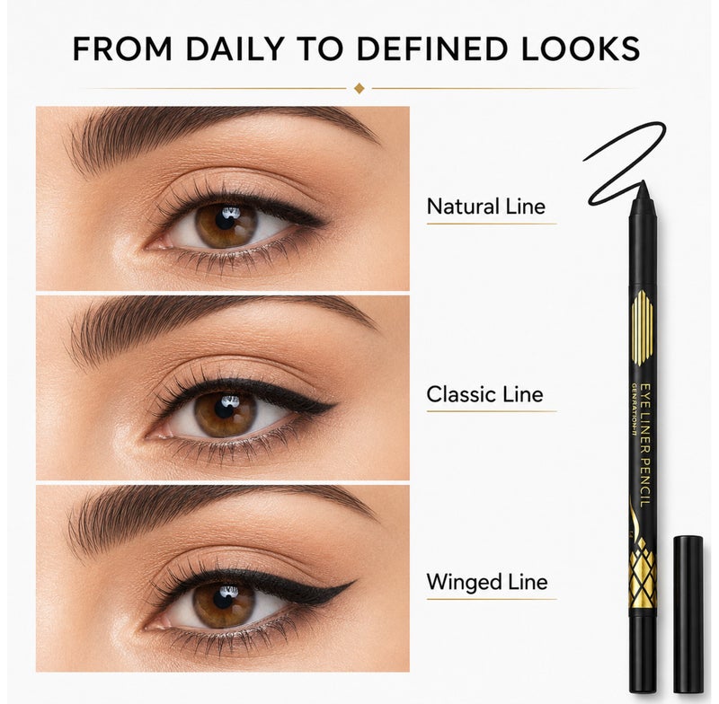 Me Now lack Eyeliner Pencil Set, 12 Pcs Waterproof Kohl Eye Liner Pencils for Defined Lash Lines, 1 g Each - Image 5