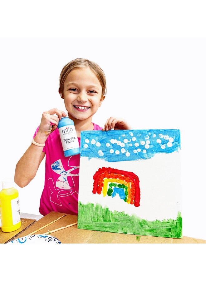 milo Tempera Paint Set of 8 Colors | 16 oz Bottles | Made in the USA | Washable and Non-Toxic Art & Craft Poster Primary Finger Paints for Artists, Kids, & Hobby Painters - Image 5