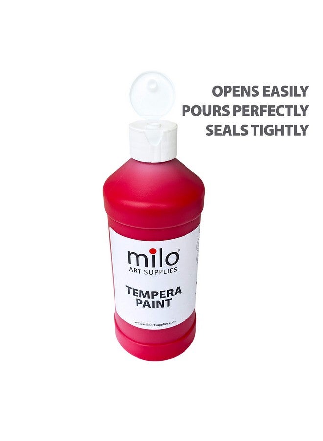 milo Tempera Paint Set of 8 Colors | 16 oz Bottles | Made in the USA | Washable and Non-Toxic Art & Craft Poster Primary Finger Paints for Artists, Kids, & Hobby Painters - Image 4
