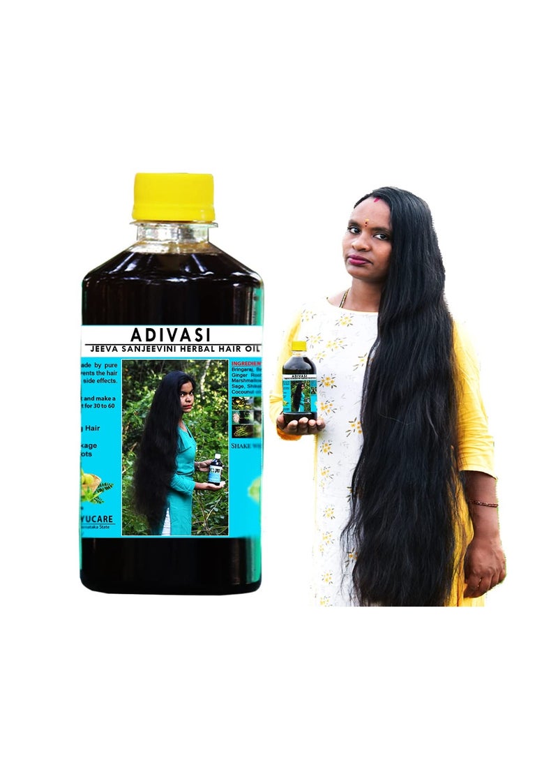 Adivasi Neelambari Jeeva Sanjeevini Hair Oil made by Pure Adivasi Ayurvedic Herbs 500 ml (Pack of 1)  - Image 2