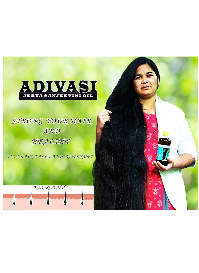 Adivasi Neelambari Jeeva Sanjeevini Hair Oil made by Pure Adivasi Ayurvedic Herbs 500 ml (Pack of 1)  - Image 5