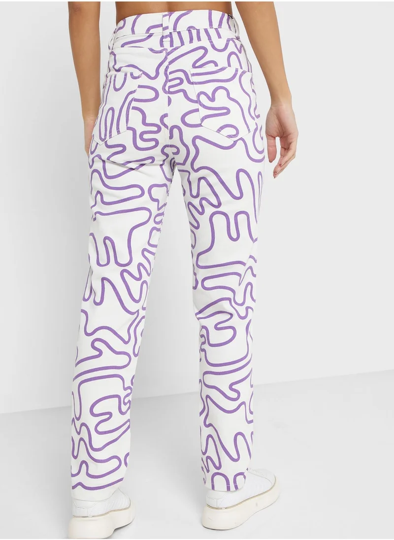 Ginger Straight Fit Printed Jeans