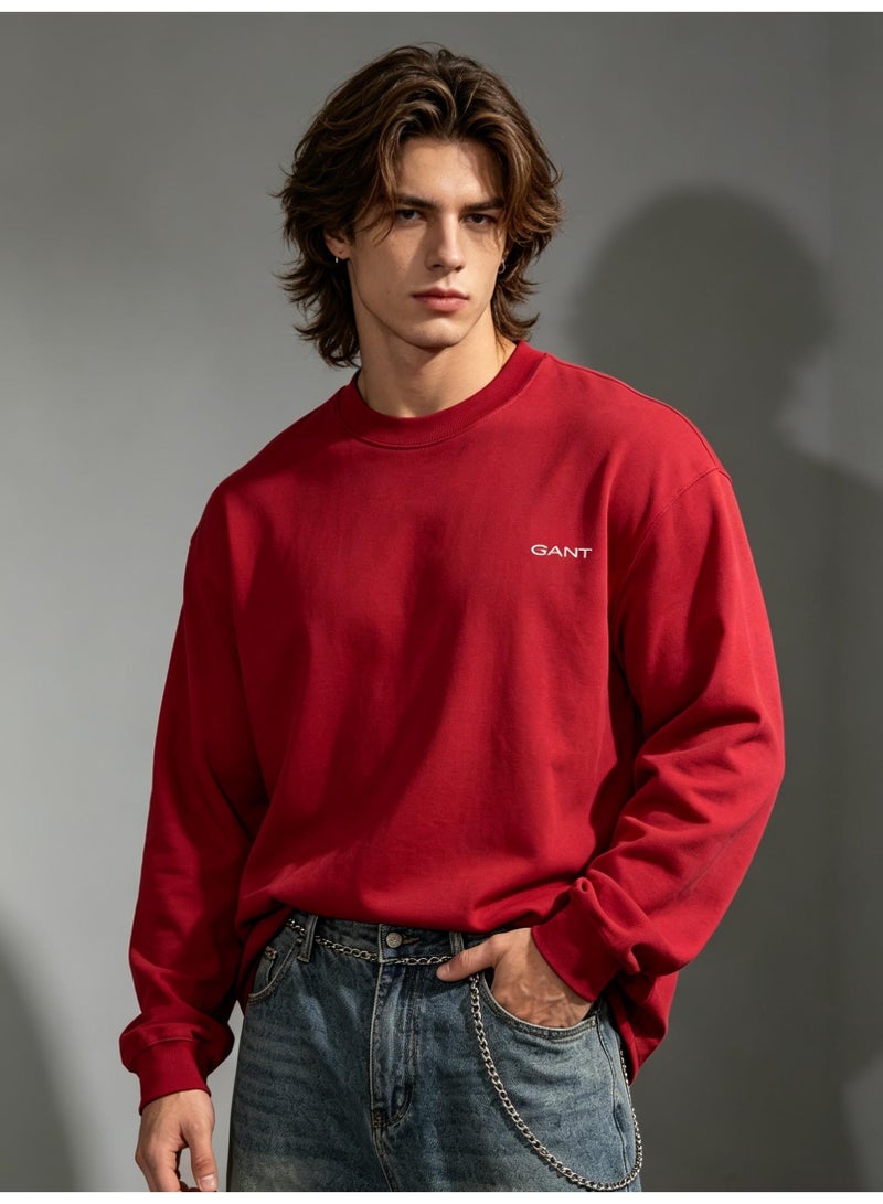 GANT Women Crew Neck Long Sleeve Chic Daily Casual Sweatshirt Burgundy Red - Image 5