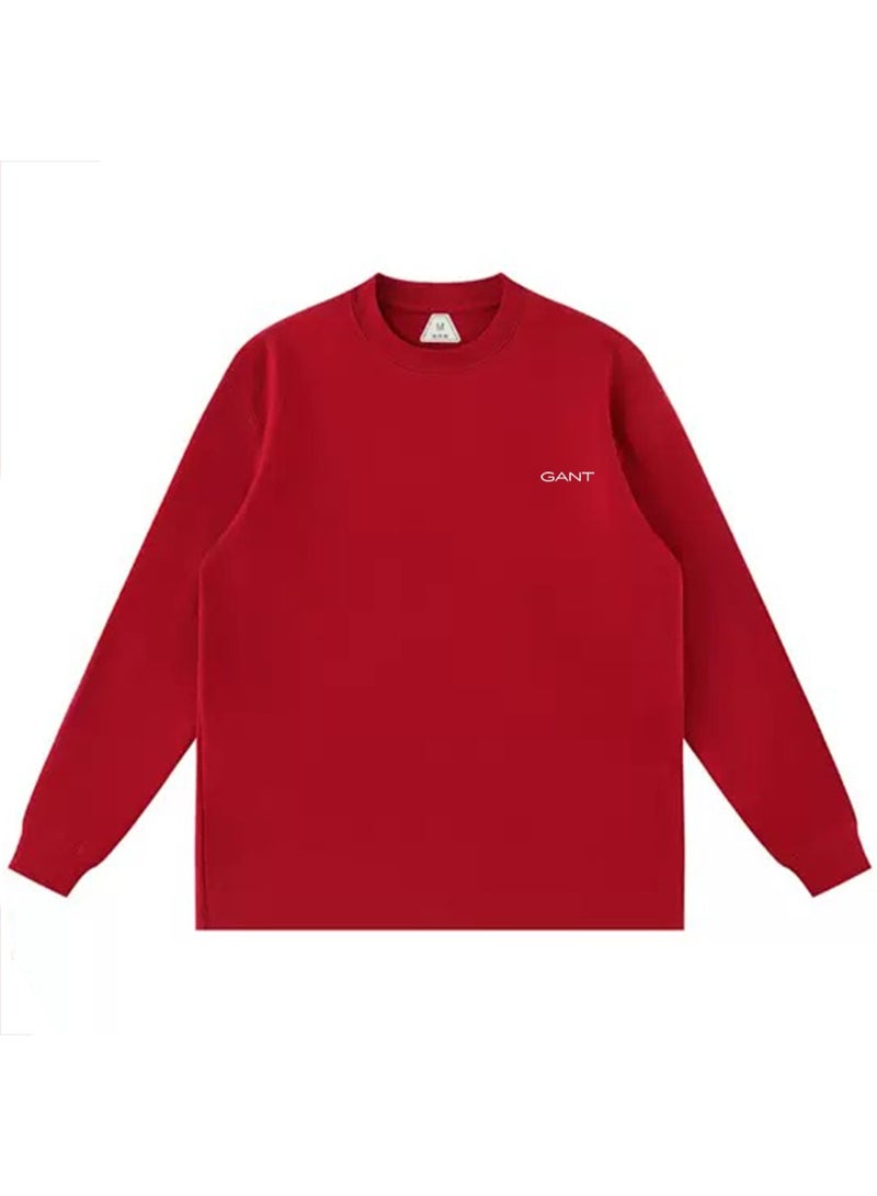 GANT Women Crew Neck Long Sleeve Chic Daily Casual Sweatshirt Burgundy Red - Image 3