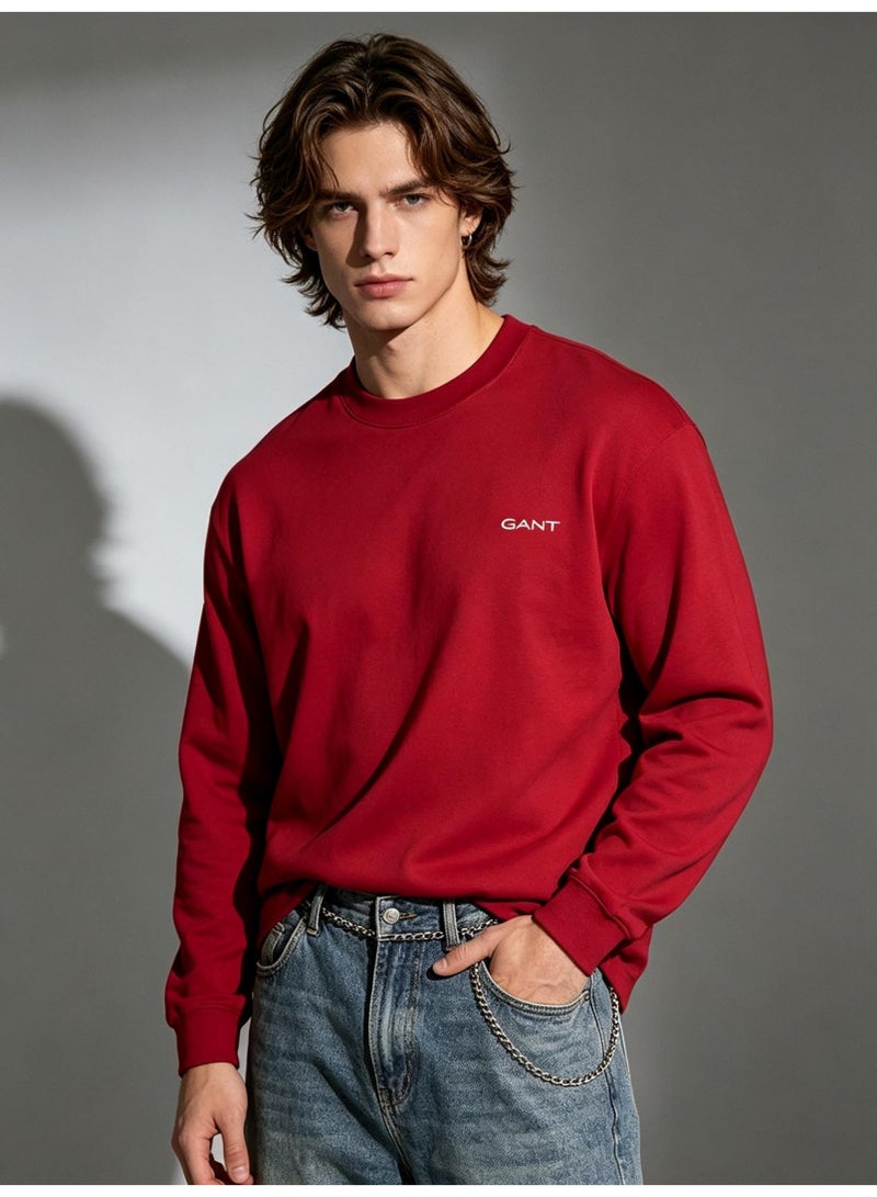 GANT Women Crew Neck Long Sleeve Chic Daily Casual Sweatshirt Burgundy Red - Image 2