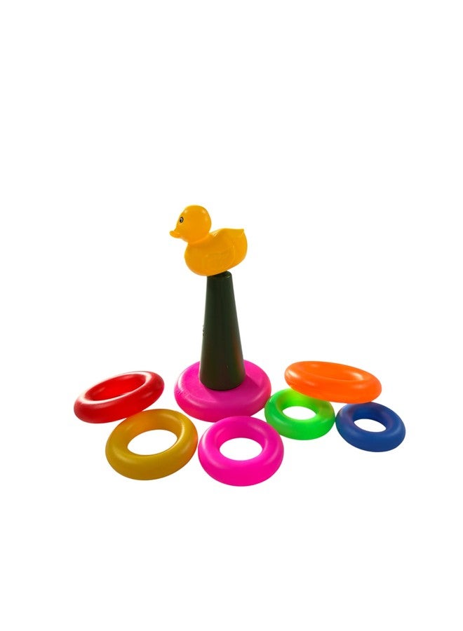 Dorytoys Dorytoy Colorful Duck Ring Stacking Toy for Toddlers Multi-Color Plastic Rings with Cute Duck Topper, Early Learning Educational Toy, - Image 2
