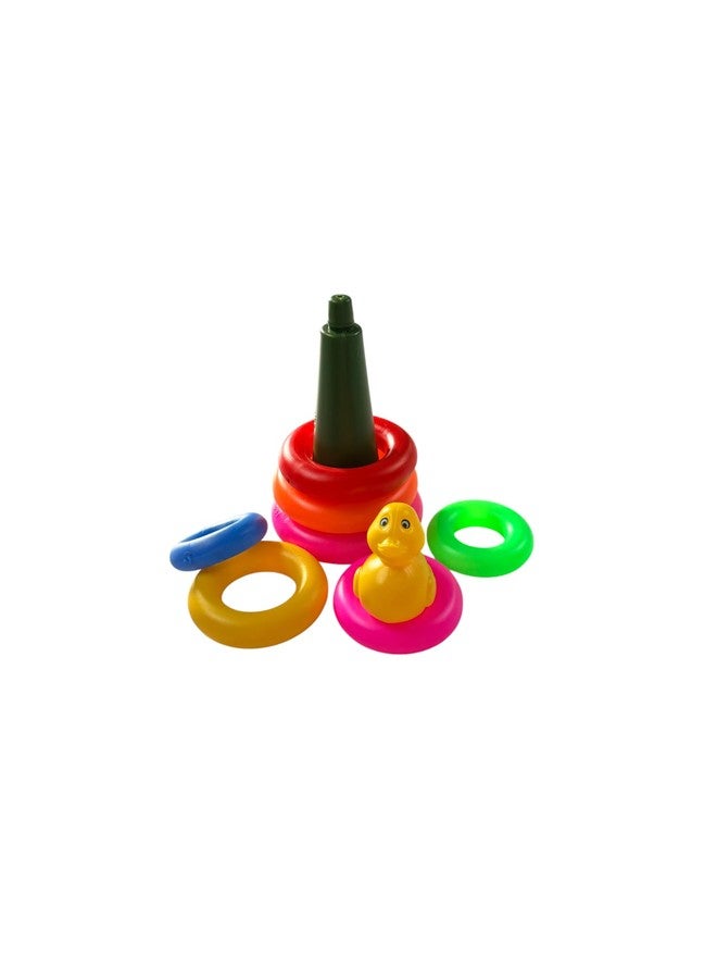 Dorytoys Dorytoy Colorful Duck Ring Stacking Toy for Toddlers Multi-Color Plastic Rings with Cute Duck Topper, Early Learning Educational Toy, - Image 5