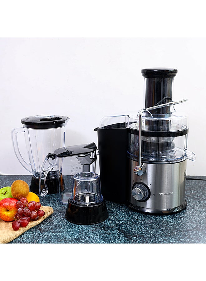 أولسنمارك عصّارة وخلاط 3 في 1 1.6 L 800 W Omje2234 فضي/أسود/شفاف - Image 2