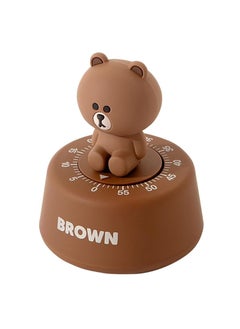 Generic Cartoon Animal Mechanical Timer Kitchen Gadget Cooking Clock Alarm Counter 60 Minutes Decorative Manual Timer for Learning Time Management (Brown)  - Image 1