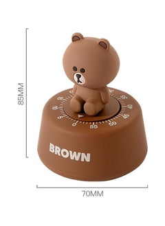 Generic Cartoon Animal Mechanical Timer Kitchen Gadget Cooking Clock Alarm Counter 60 Minutes Decorative Manual Timer for Learning Time Management (Brown)  - Image 2