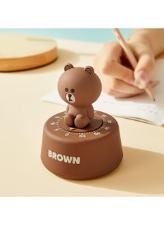 Generic Cartoon Animal Mechanical Timer Kitchen Gadget Cooking Clock Alarm Counter 60 Minutes Decorative Manual Timer for Learning Time Management (Brown)  - Image 3