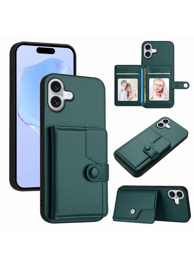 erorex Case For iPhone 16 Plus Button Card Bag RFID Anti-theft Phone Case - Image 1