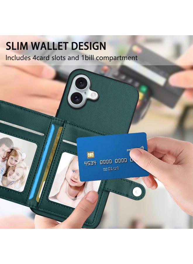 erorex Case For iPhone 16 Plus Button Card Bag RFID Anti-theft Phone Case - Image 5