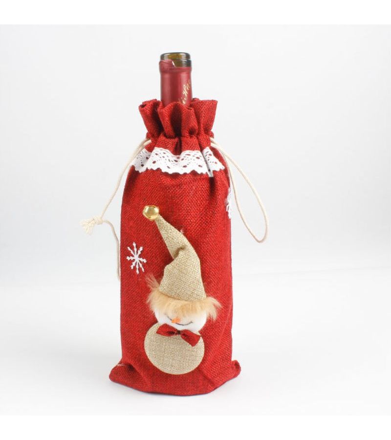 Christmas Santa Wine Bottle Cover Random Color With Face And Suit - Image 3