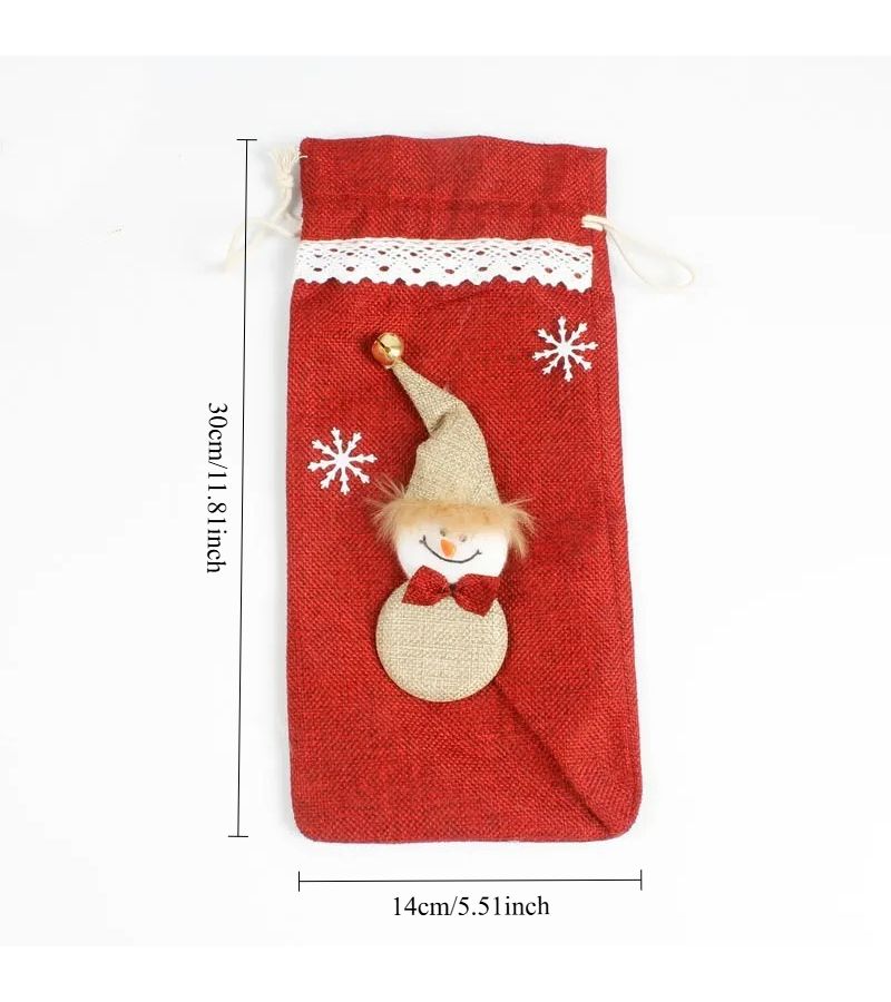 Christmas Santa Wine Bottle Cover Random Color With Face And Suit - Image 4
