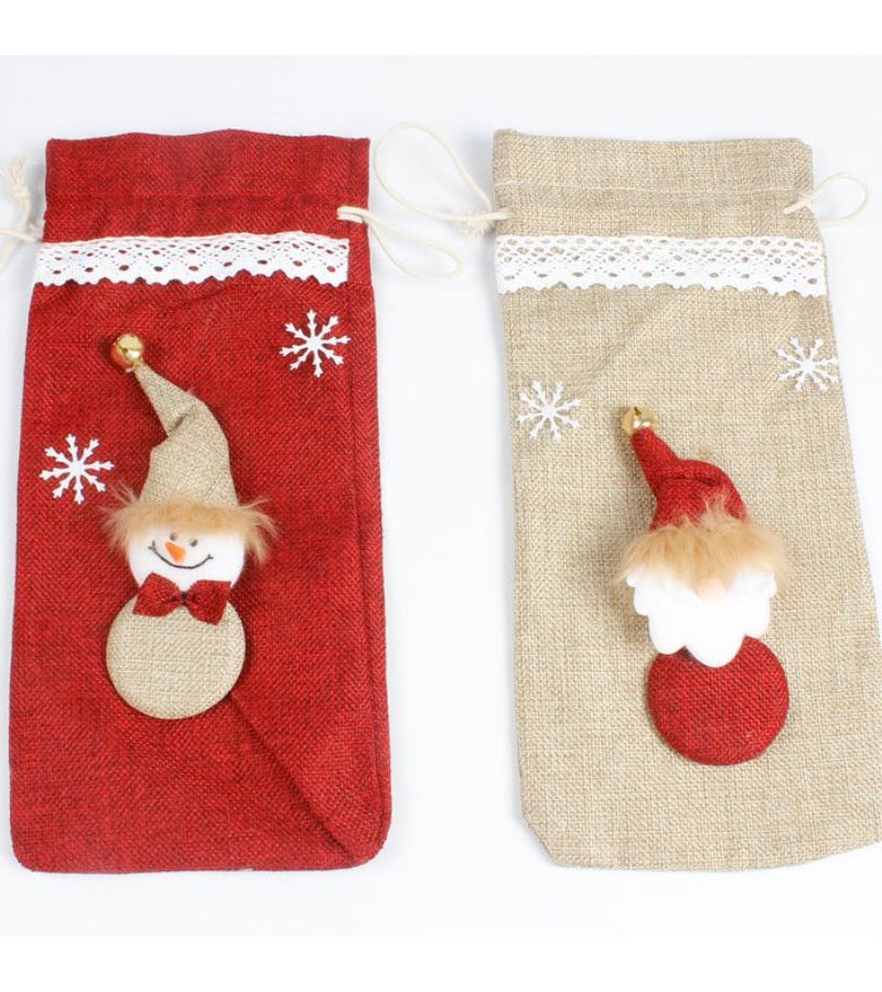 Christmas Santa Wine Bottle Cover Random Color With Face And Suit - Image 5