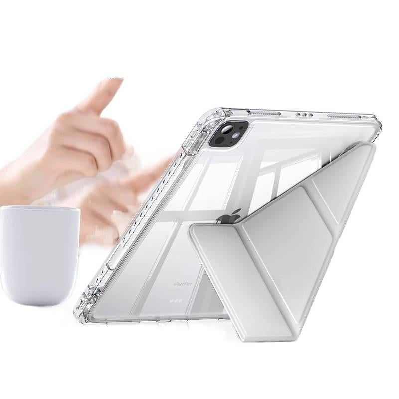 DGG حافظة آيباد شفافة بظهر واضح لجهاز iPad Air 13 / iPad Mini مع حامل قلم باللون أزرق بظهر شفاف باللون الأزرق - Image 3