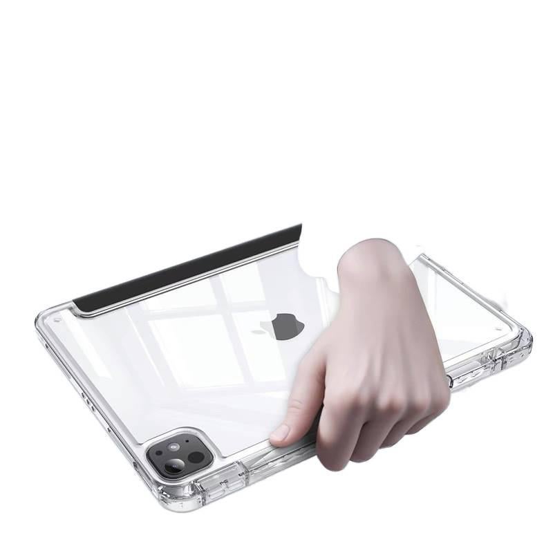 DGG حافظة آيباد شفافة بظهر واضح لجهاز iPad Air 13 / iPad Mini مع حامل قلم باللون أزرق بظهر شفاف باللون الأزرق - Image 4