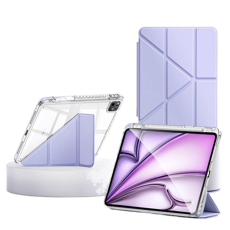 DGG حافظة آيباد شفافة بظهر واضح لجهاز iPad Air 13 / iPad Mini مع حامل قلم باللون أزرق بظهر شفاف باللون الأزرق - Image 2
