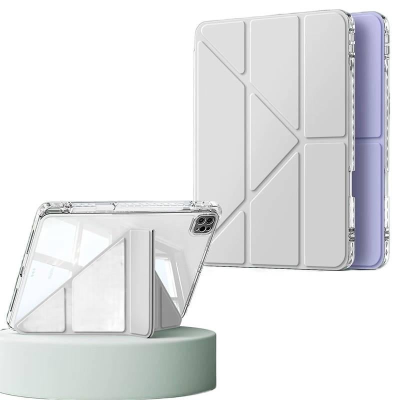DGG حافظة آيباد شفافة بظهر واضح لجهاز iPad Air 13 / iPad Mini مع حامل قلم باللون أزرق بظهر شفاف باللون الأزرق - Image 5