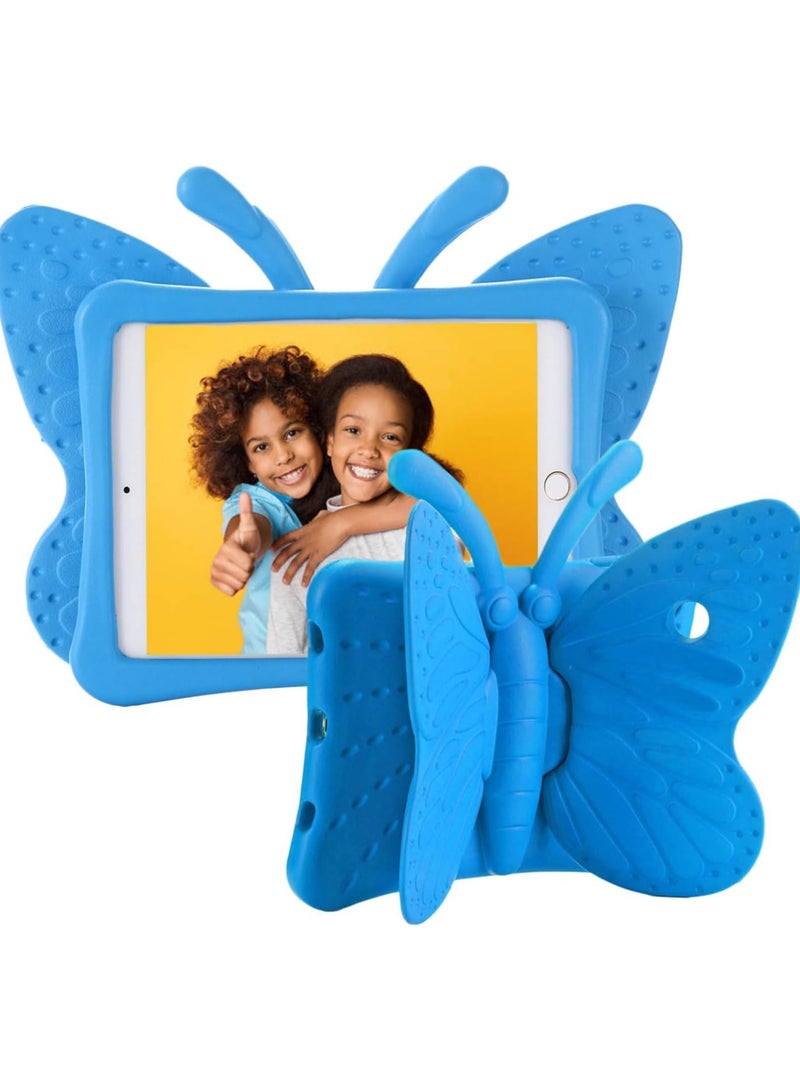 iPad 6th Generation Case for Kids, iPad 9.7 inch Case, Light Weight Shockproof EVA Foam Protective Tablet Stand Cover Holder for Apple iPad Air/Air 2 iPad 9.7 2017/2018 - Cute Butterfly, Blue - Image 1