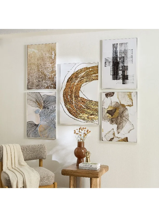 Home Box Cyprus Odean Abstract Framed Canvas with ABS High Gloss Surface - 50x70x2.8 cm