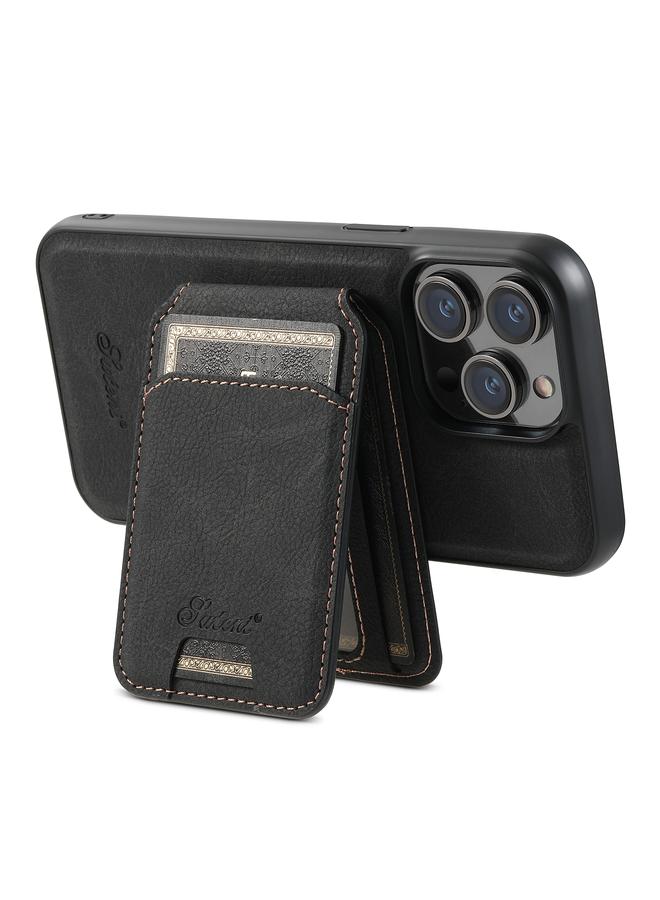 Suteni Case For iPhone 12 Pro H16 Litchi Texture Leather Detachable Wallet Back Phone Case - Image 4