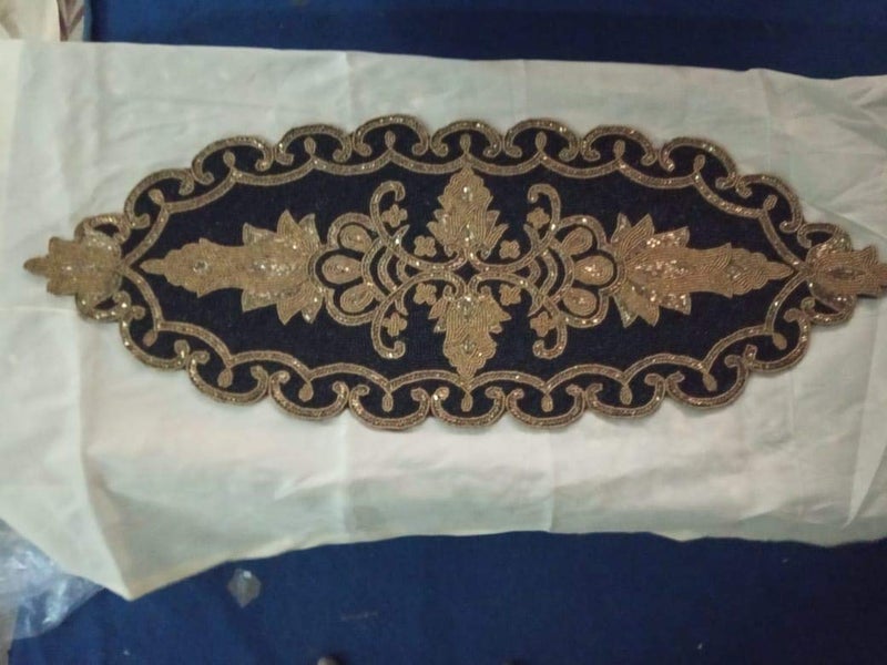 AIVIK Premium Handcrafted Beautiful Beaded Dinning Table Runner 1336 Black Royale Desgin - Image 1