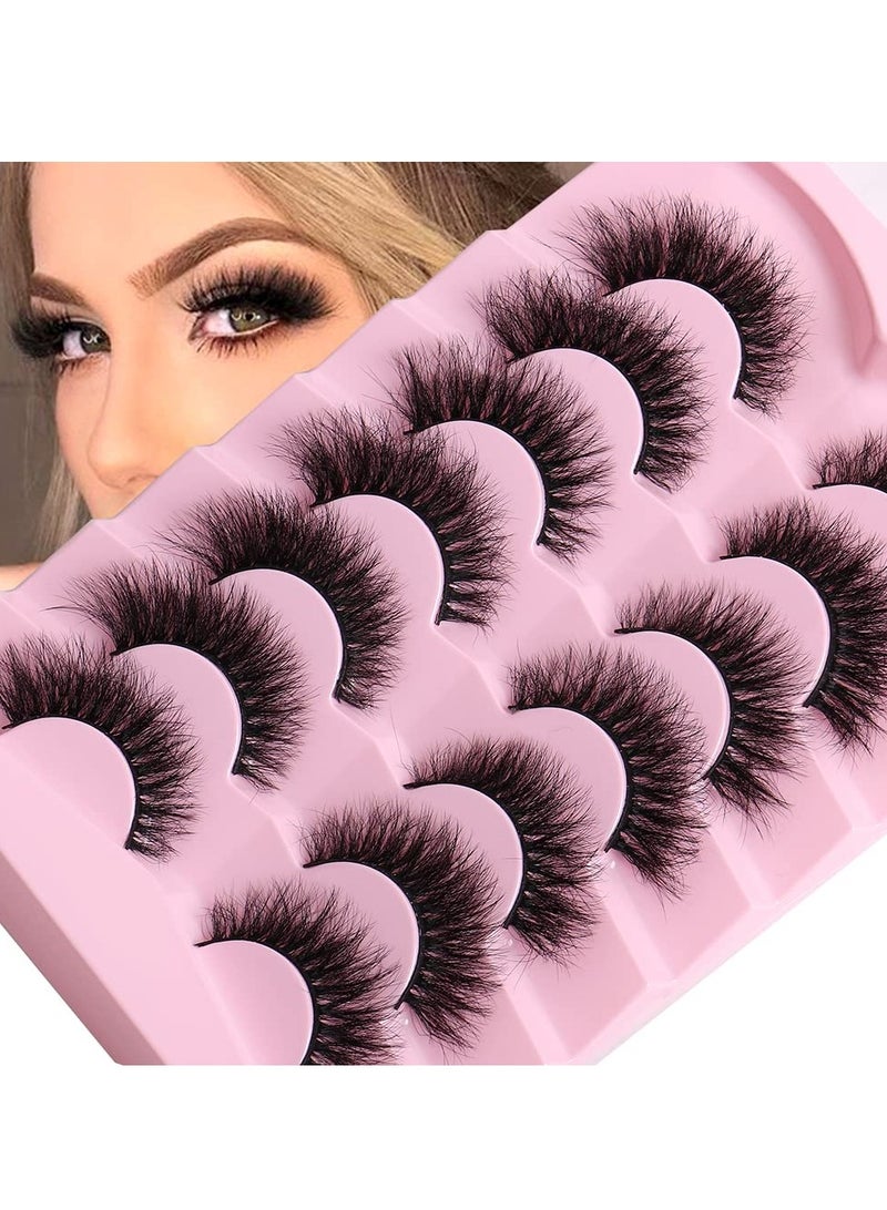 شي إن رموش صناعية مصنوعة يدويا بطول 25 ملم من شى إن، رموش صناعية ناعمة 6D 8D للنساء، 7 ازواج (رموش 8D 25 ملم) - Image 1