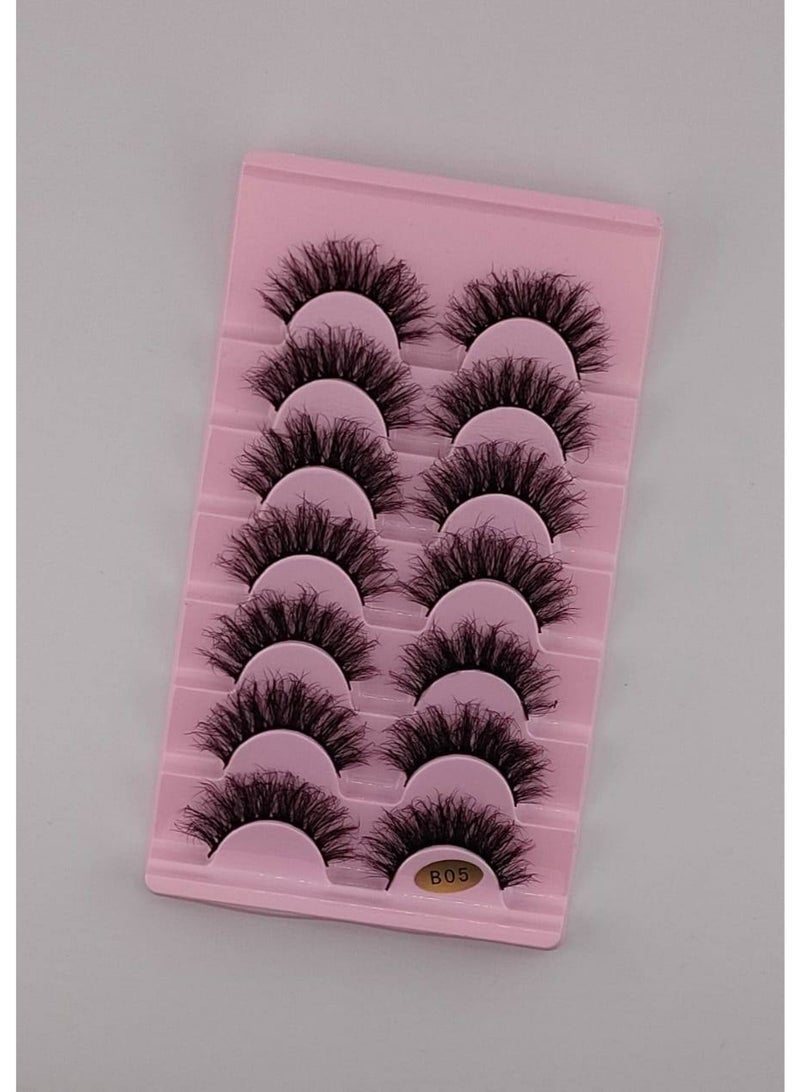 شي إن رموش صناعية مصنوعة يدويا بطول 25 ملم من شى إن، رموش صناعية ناعمة 6D 8D للنساء، 7 ازواج (رموش 8D 25 ملم) - Image 2