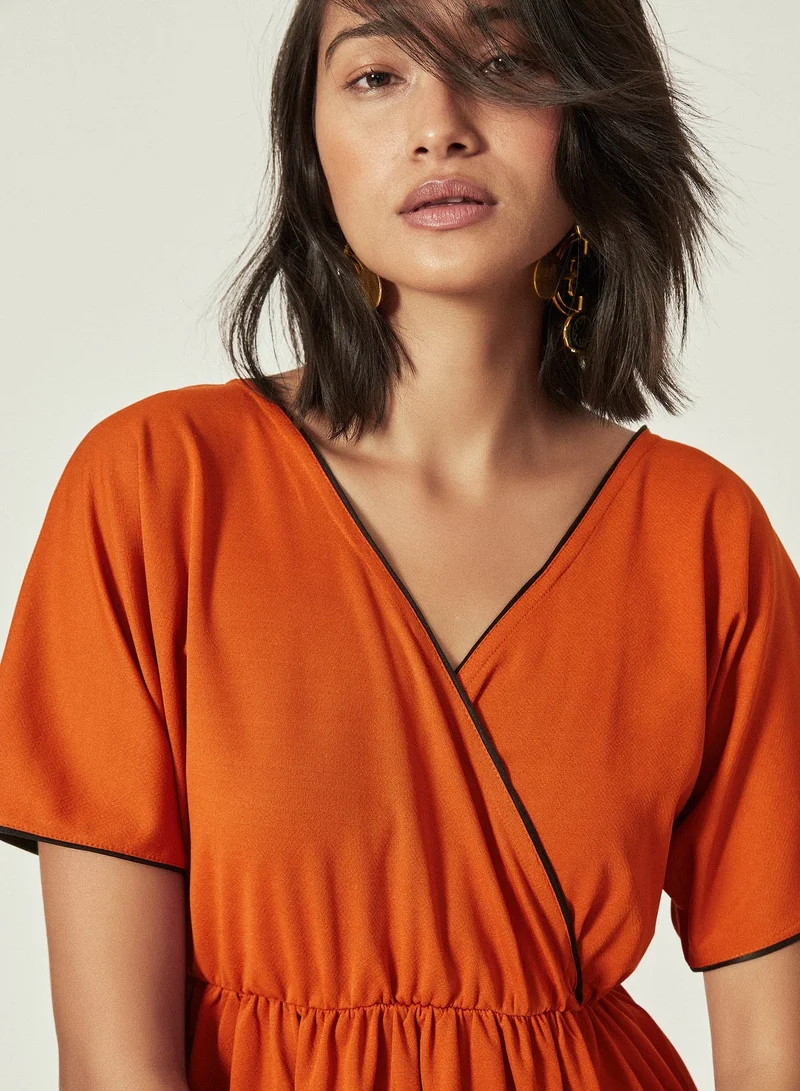 ذا ليبل لايف Textured Overlap Dress