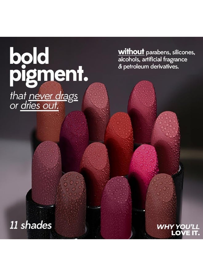 Ruby's Organics Semi-Matte Lipstick for Women All Indian Tones- Highly Pigmented, Moisturizing, Non Drying, Lightweight and Long Lasting- Lip Makeup, Synthetic Chemical Free- Nuddy, 3.7g - Image 3