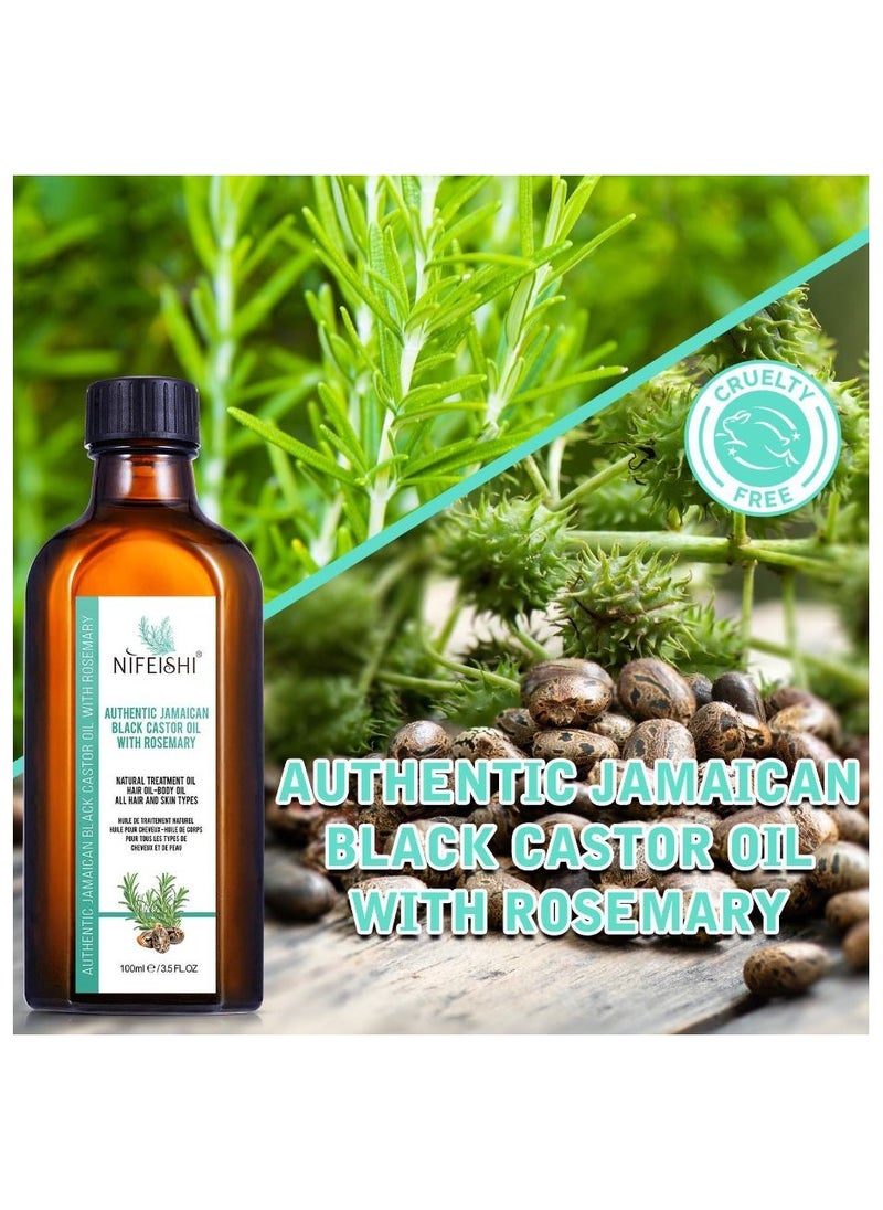 NIFEISHI - Authentic Jamaican Black Castor Oil with Rosemary 100ml - Image 1