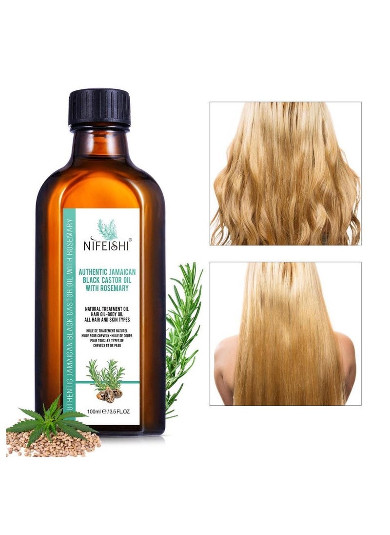 NIFEISHI - Authentic Jamaican Black Castor Oil with Rosemary 100ml - Image 1
