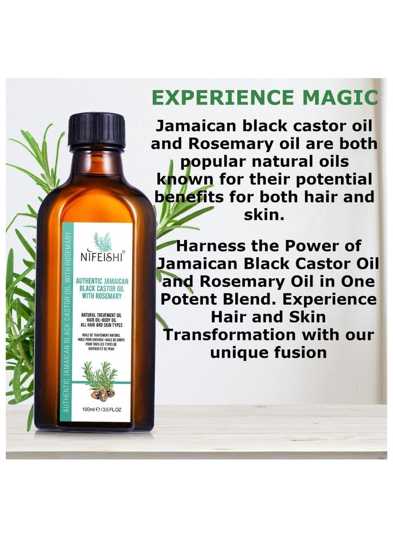 NIFEISHI - Authentic Jamaican Black Castor Oil with Rosemary 100ml - Image 1