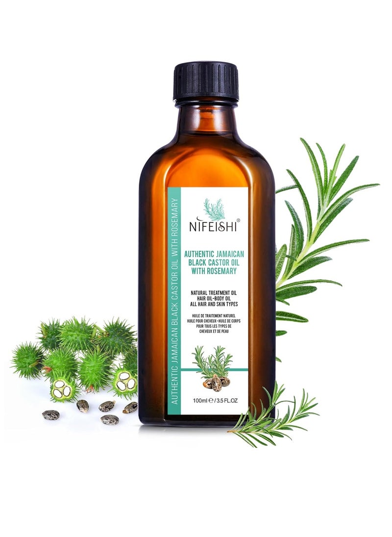 NIFEISHI - Authentic Jamaican Black Castor Oil with Rosemary 100ml - Image 1