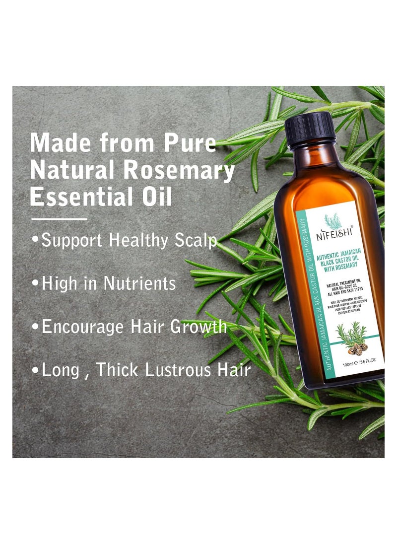 NIFEISHI - Authentic Jamaican Black Castor Oil with Rosemary 100ml - Image 1