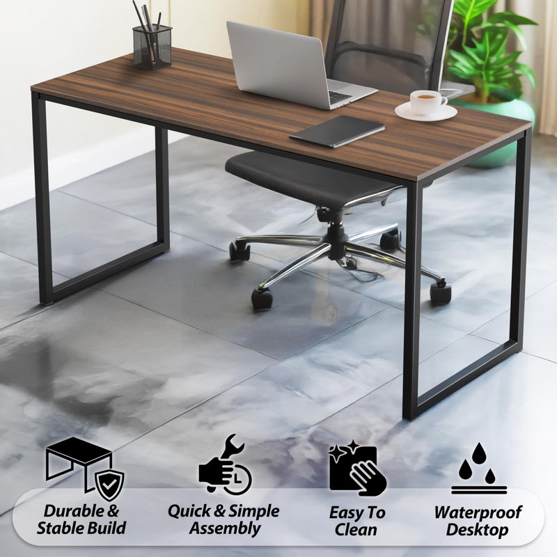 SHW Mission 32-Inch Home Office Computer Desk, Walnut - Image 2