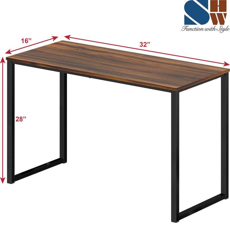 SHW Mission 32-Inch Home Office Computer Desk, Walnut - Image 3