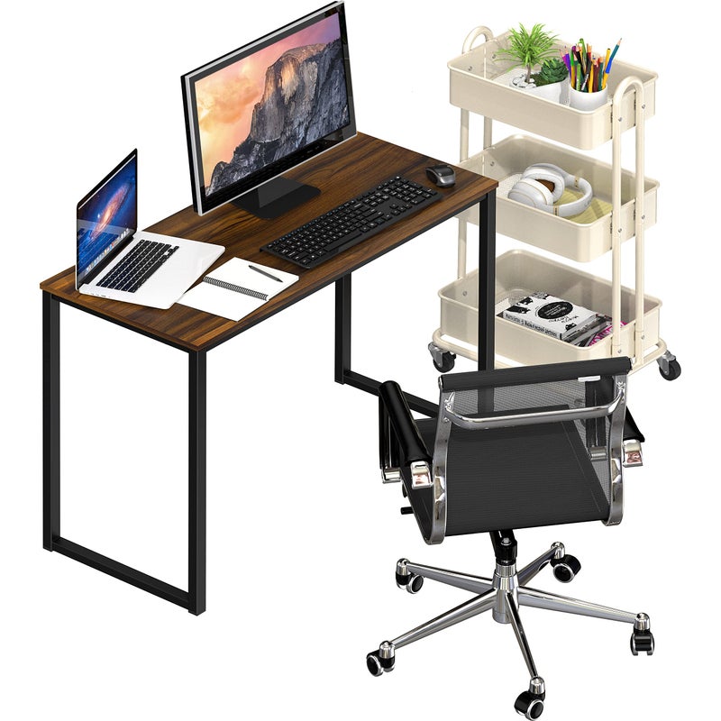 SHW Mission 32-Inch Home Office Computer Desk, Walnut - Image 4