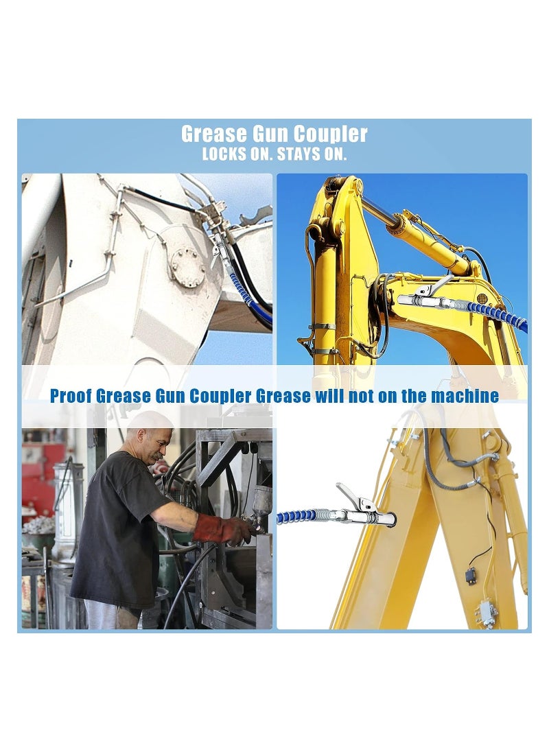 KASTWAVE - Grease Gun Coupler Kit Professional Lever Action Grease Gun with Hose Quick Release Grease Coupler Easy to Lock Handle Compatible with All Grease Gun 1/8 NPT Grease Gun Fitting - Image 1
