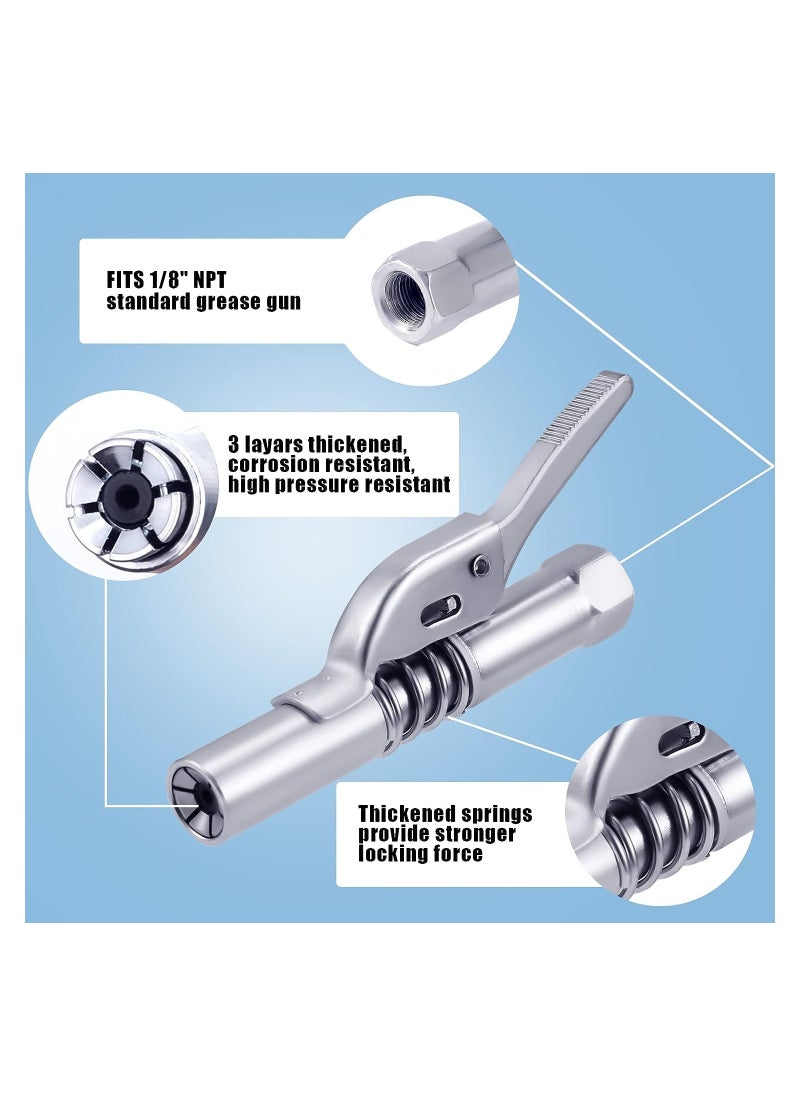 KASTWAVE - Grease Gun Coupler Kit Professional Lever Action Grease Gun with Hose Quick Release Grease Coupler Easy to Lock Handle Compatible with All Grease Gun 1/8 NPT Grease Gun Fitting - Image 1