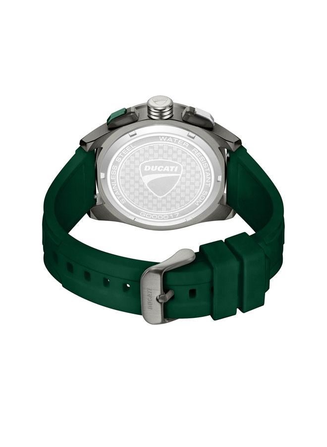 Ducati DT011 Black Dial Green Silicone Strap Chronograph Watch for Men - 44mm - Image 3