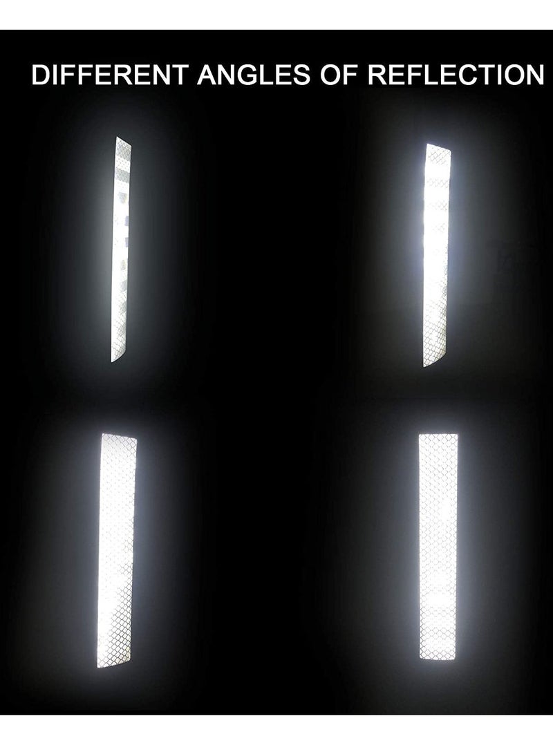 Generic Strong Reflective Stripe Stickers High-Intensity Night Visibility Reflective Decal Universal Safety Warning Diamond Grade Waterproof Self Adhesive for Car Trunk 35.2'' (White) - Image 2