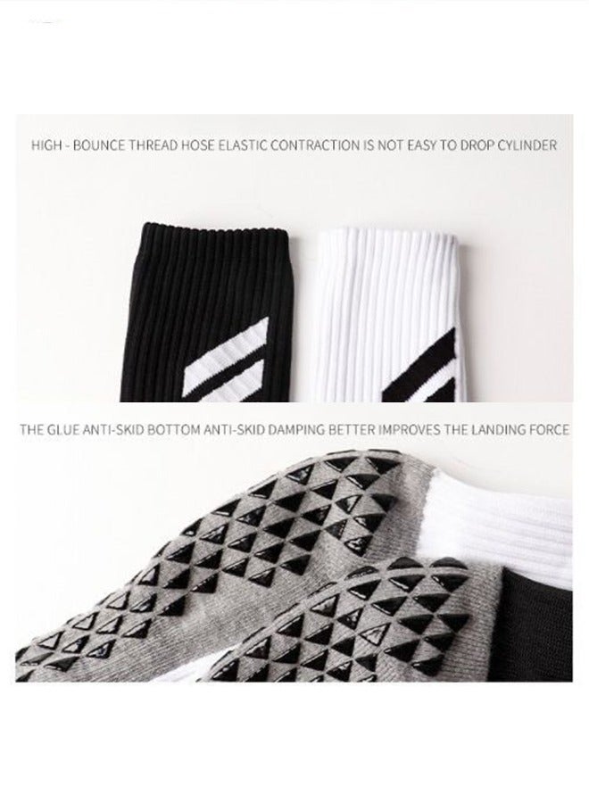 Football Socks for Men, Anti Slip Soccer Socks with Rubber Dots, Sport Soccer Socks Breathable and Anti Friction, White - Image 3