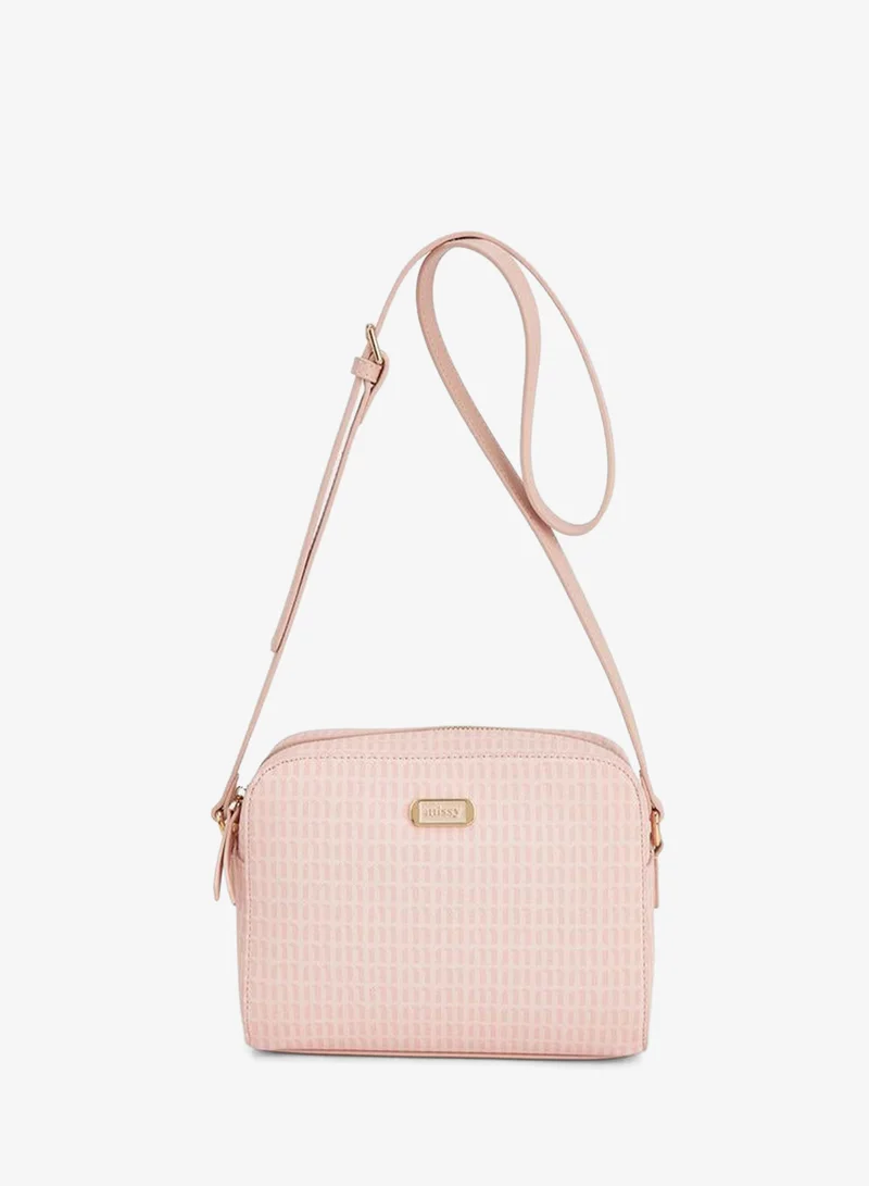 ميسي Monogram Print Crossbody Bag With Adjustable Strap