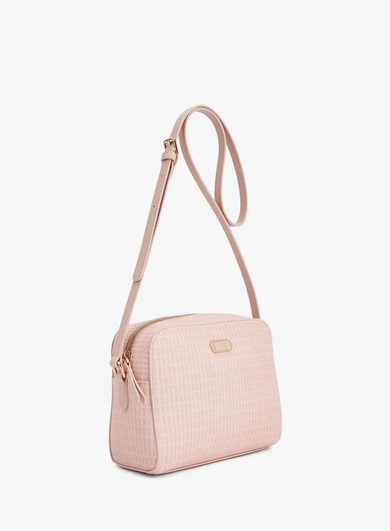 ميسي Monogram Print Crossbody Bag With Adjustable Strap