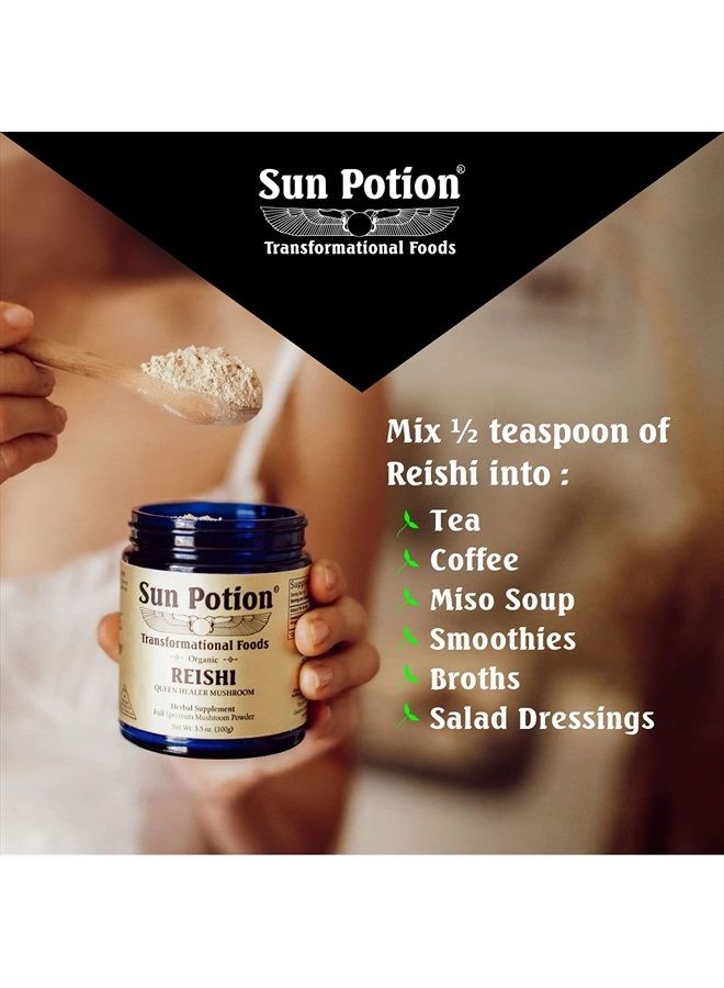 Sun Potion Reishi Mushroom Powder (Organic) - (100g) - Image 4
